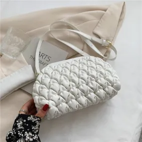 New Style Weave Soft PU Leather Small Crossbody Bags for Women 2021 Solid Color Shoulder Purses and Handbags Travel Trends