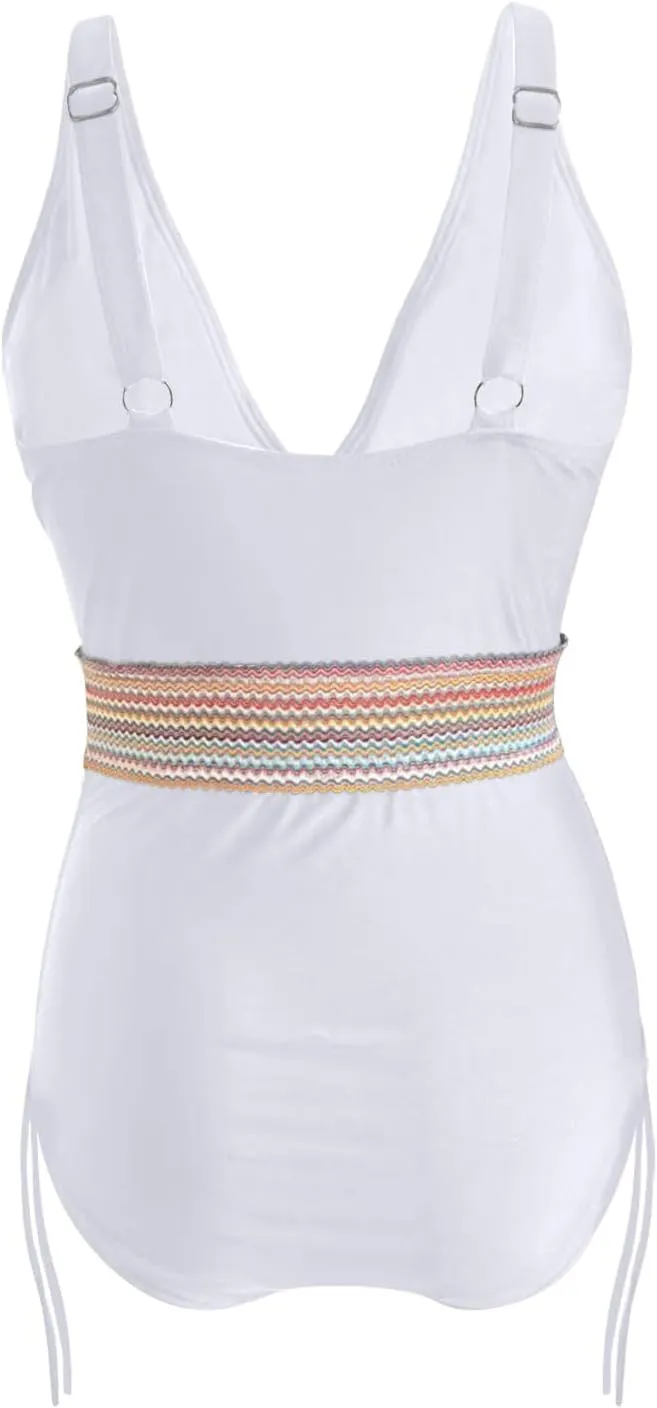One Piece Bathing Suits Women Swimsuit Tummy Control Swimwear V Neck Slimming Swim Suit Push Up Bathing Suits