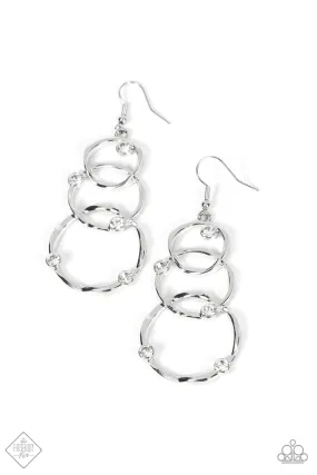 Paparazzi Earring ~ Revolving Radiance - White