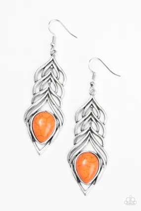 Paparazzi Earring ~ Swinging Sparrow - Orange