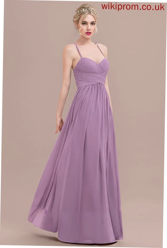 Patsy A-Line Prom Dresses Floor-Length Chiffon With Ruffle Sweetheart