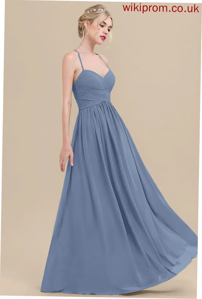 Patsy A-Line Prom Dresses Floor-Length Chiffon With Ruffle Sweetheart