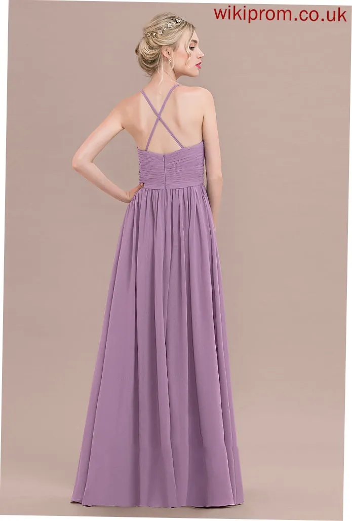 Patsy A-Line Prom Dresses Floor-Length Chiffon With Ruffle Sweetheart