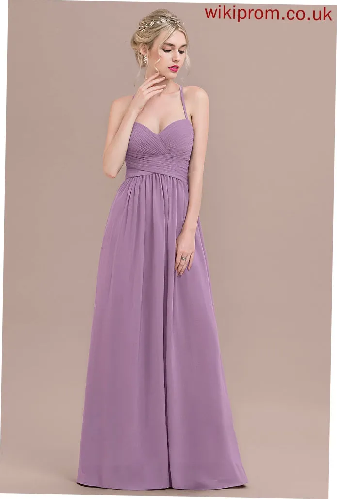 Patsy A-Line Prom Dresses Floor-Length Chiffon With Ruffle Sweetheart