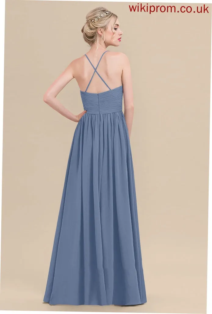 Patsy A-Line Prom Dresses Floor-Length Chiffon With Ruffle Sweetheart