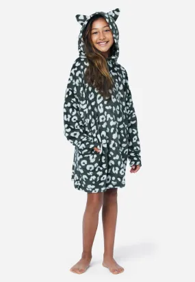 Patterned Hooded Oversized Sleep Shirt