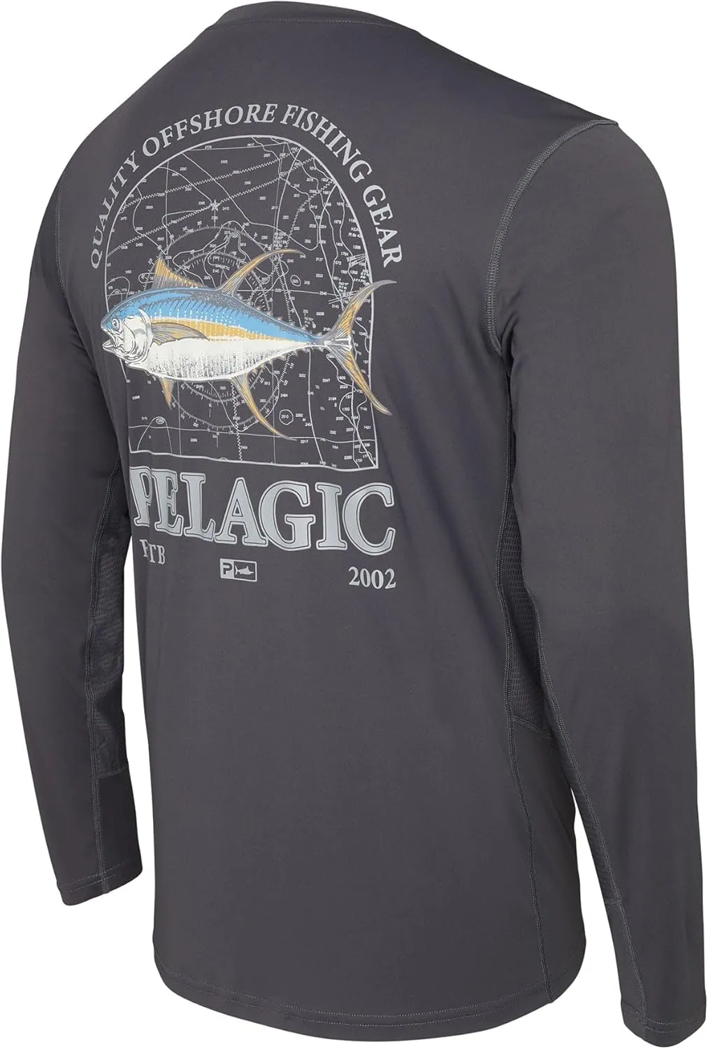PELAGIC Apparel Men's Vaportek Mapped YFT Fishing Shirt