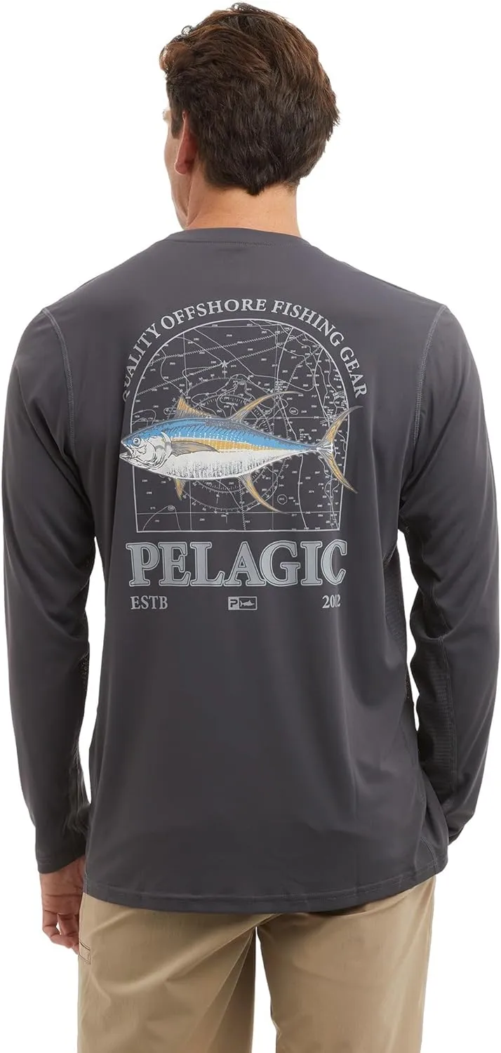 PELAGIC Apparel Men's Vaportek Mapped YFT Fishing Shirt