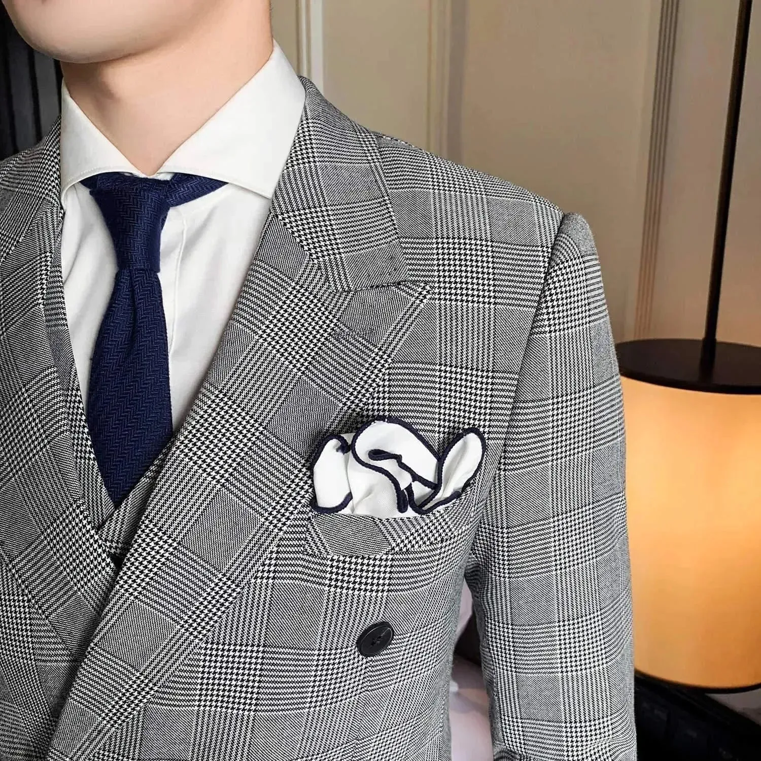 Plaid Double Breasted Three Piece Suit