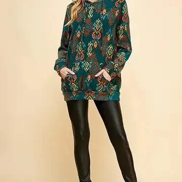 Plus Size Simple Retro Print Soft Hoodie