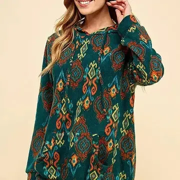 Plus Size Simple Retro Print Soft Hoodie