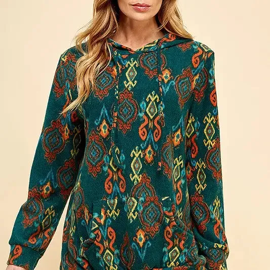 Plus Size Simple Retro Print Soft Hoodie