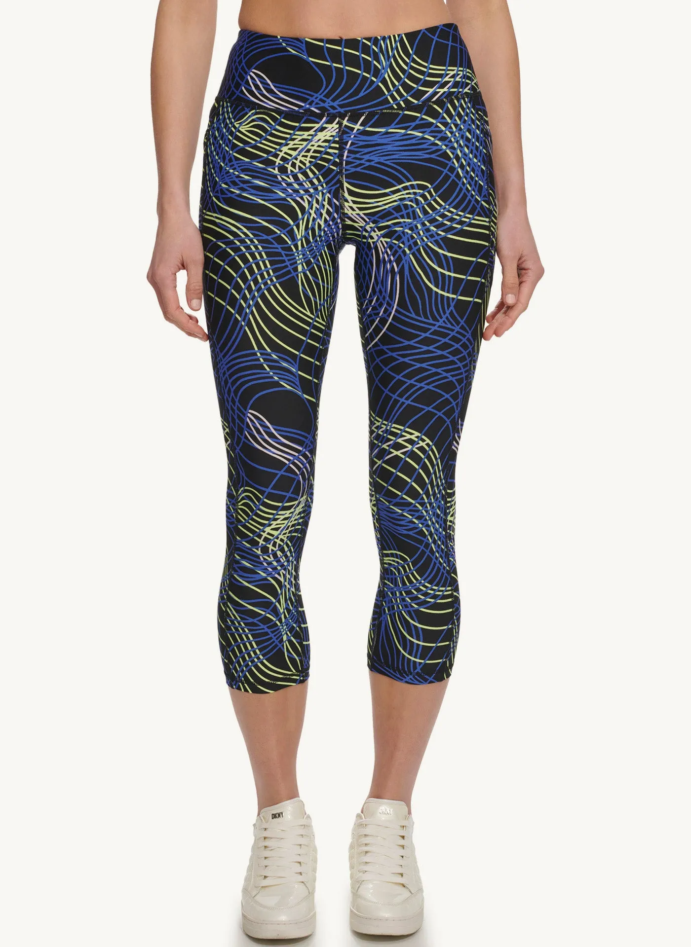 Printed High Waist Cropped 21" Tight With Pockets