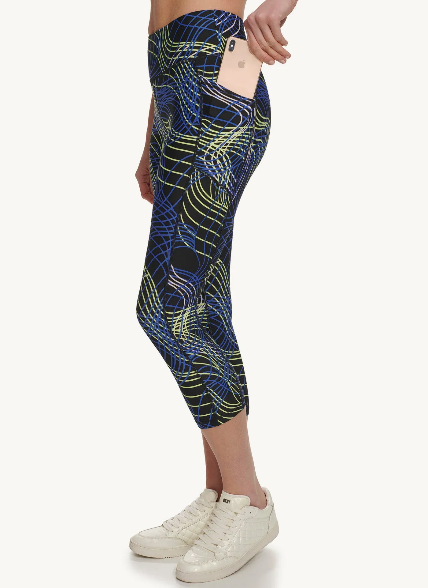 Printed High Waist Cropped 21" Tight With Pockets