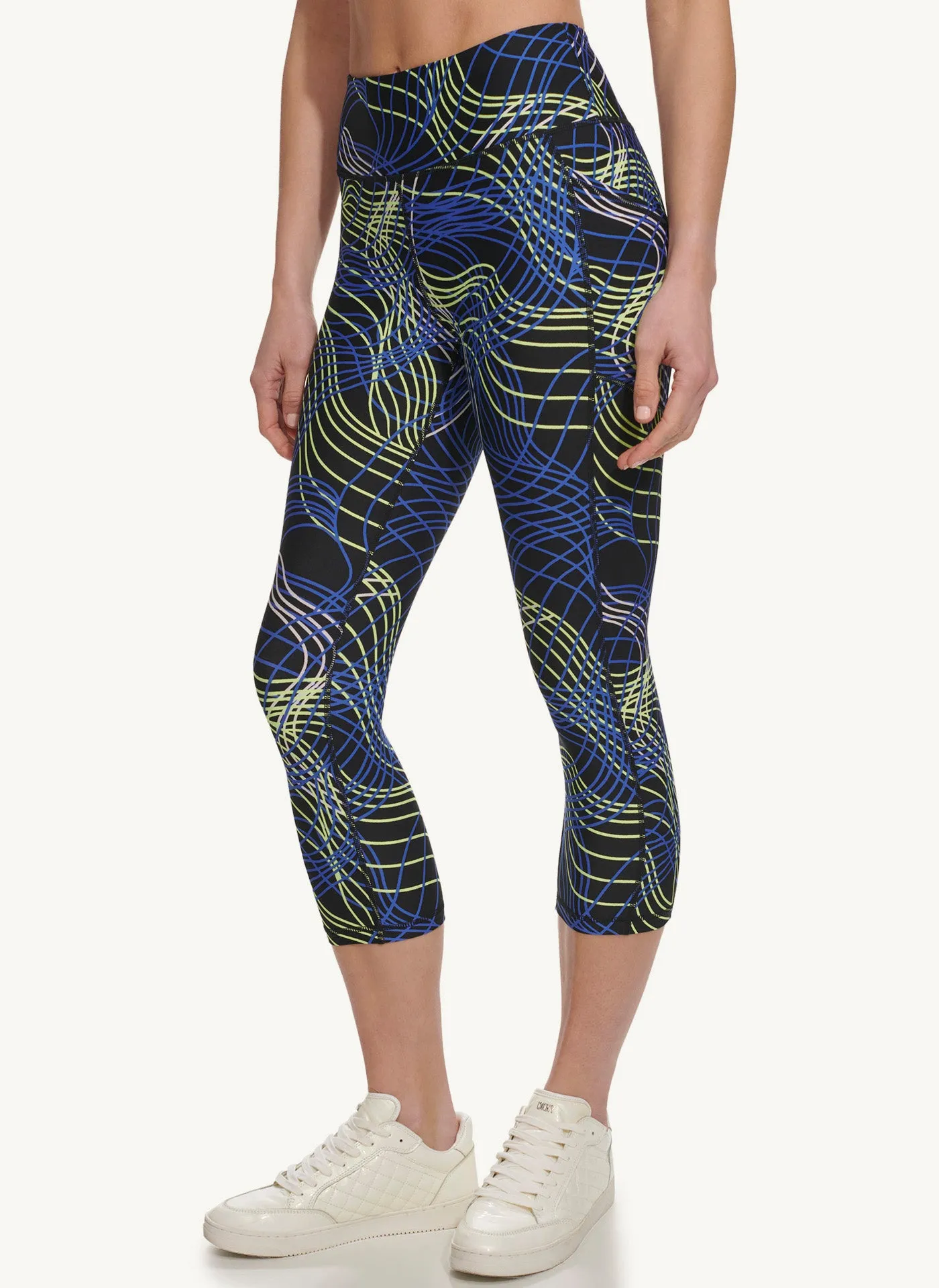 Printed High Waist Cropped 21" Tight With Pockets