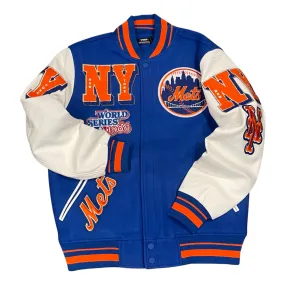 Pro Standard LUXURY ATHLETIC COLLECTION  MASH UP JACKET NEW YORK METS  Men’s-ROYAL BLUE ORANGE