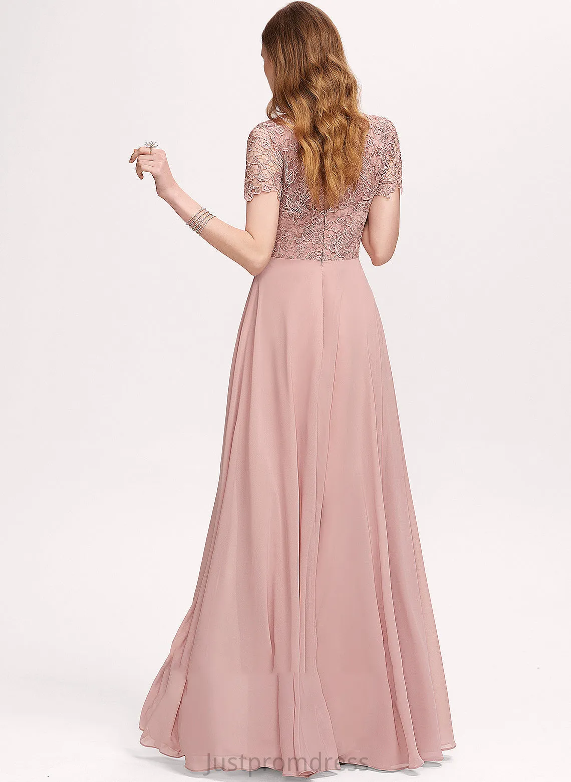 Prom Dresses With A-Line Millie Neck Sequins Scoop Floor-Length Chiffon