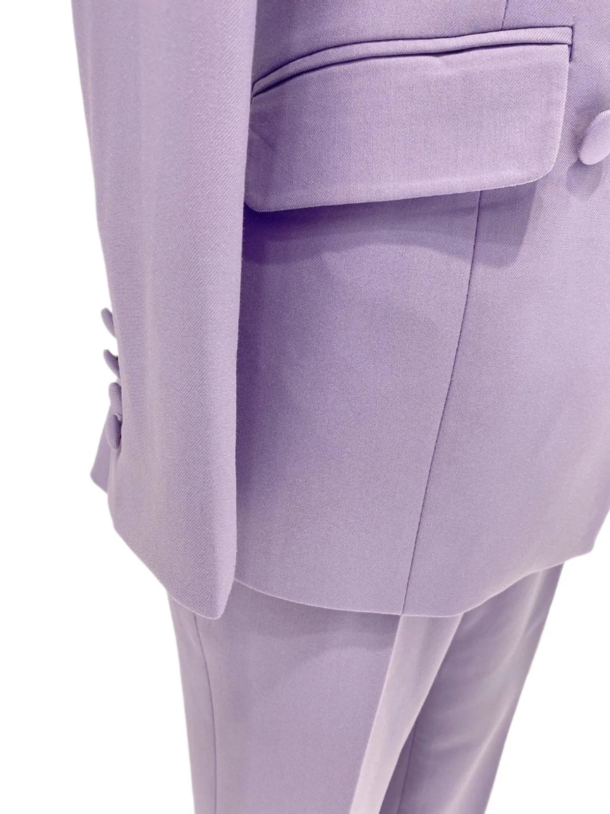 Purple Double-Breasted Suit - Women Flared Pantsuit