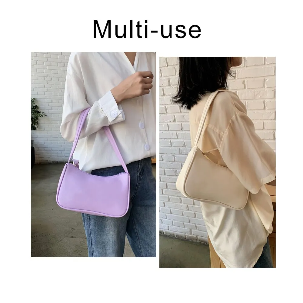 Retro Baguette ShapeBag Women Trendy Armpit Bag Soft Leather Female Small Subaxillary Bags Casual Shoulder Bag Lady Handbag