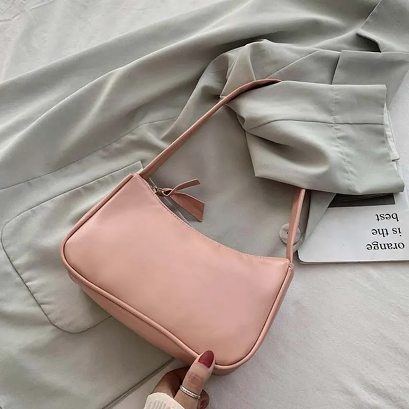 Retro Baguette ShapeBag Women Trendy Armpit Bag Soft Leather Female Small Subaxillary Bags Casual Shoulder Bag Lady Handbag