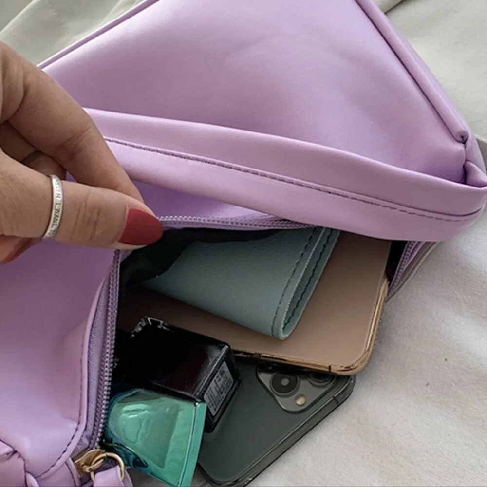 Retro Baguette ShapeBag Women Trendy Armpit Bag Soft Leather Female Small Subaxillary Bags Casual Shoulder Bag Lady Handbag