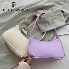 Retro Baguette ShapeBag Women Trendy Armpit Bag Soft Leather Female Small Subaxillary Bags Casual Shoulder Bag Lady Handbag