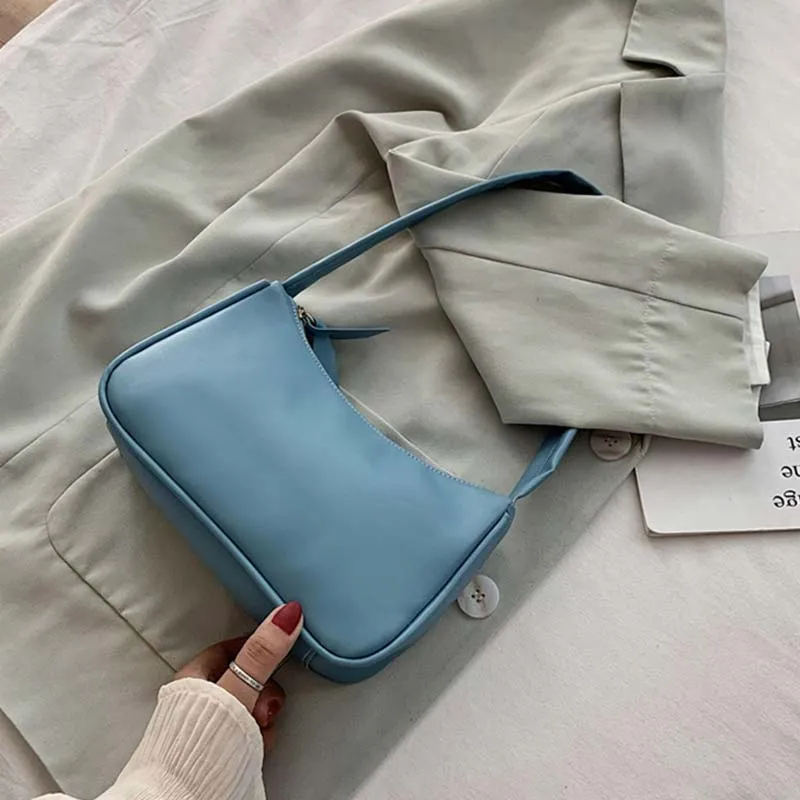 Retro Baguette ShapeBag Women Trendy Armpit Bag Soft Leather Female Small Subaxillary Bags Casual Shoulder Bag Lady Handbag