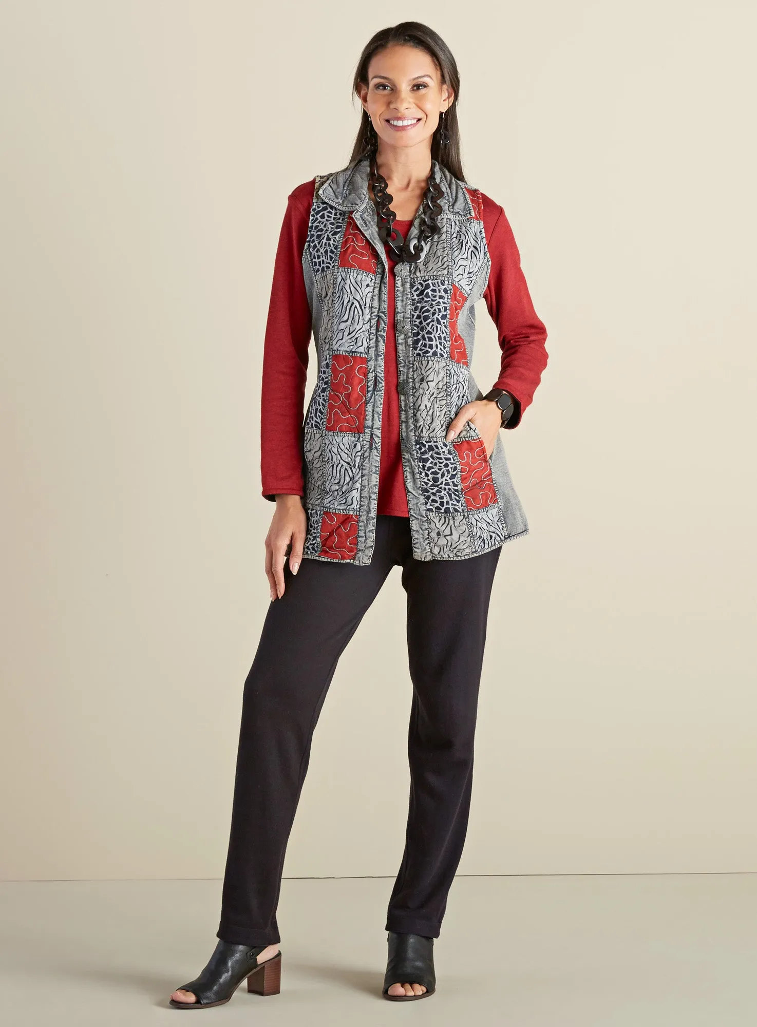 Reversible River Top-Stitched Vest