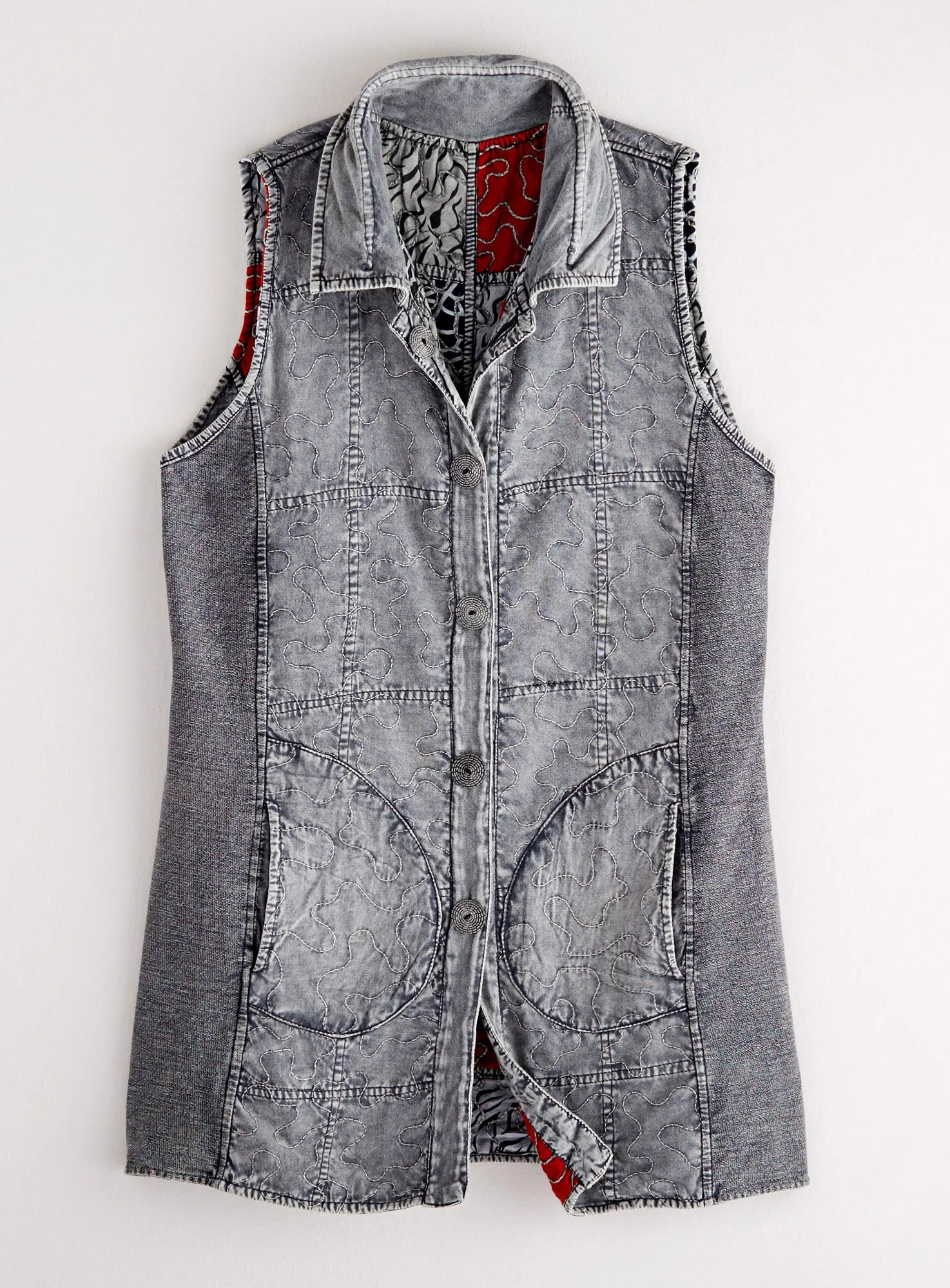 Reversible River Top-Stitched Vest
