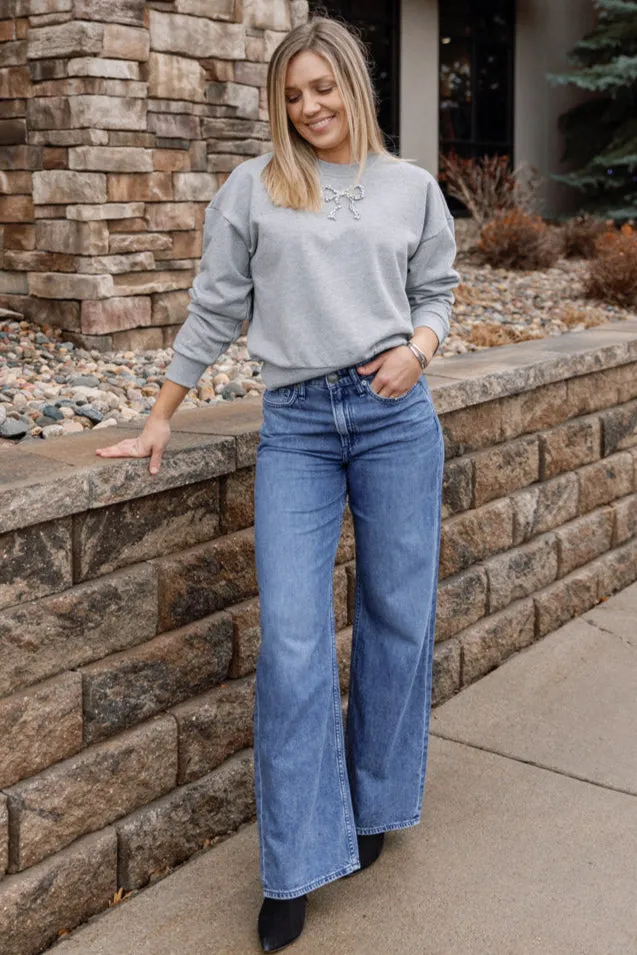 Rhinestone Bow Sweatshirt