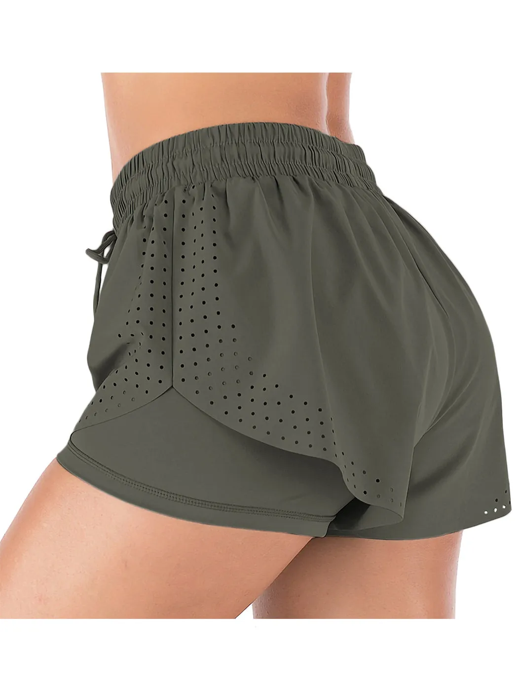 Running Shorts Double Layer Fitness Workout Athletic Shorts