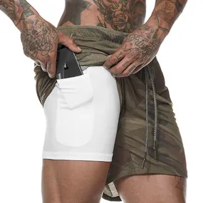 Running Shorts Men 2 in 1 Sports Jogging Fitness Shorts