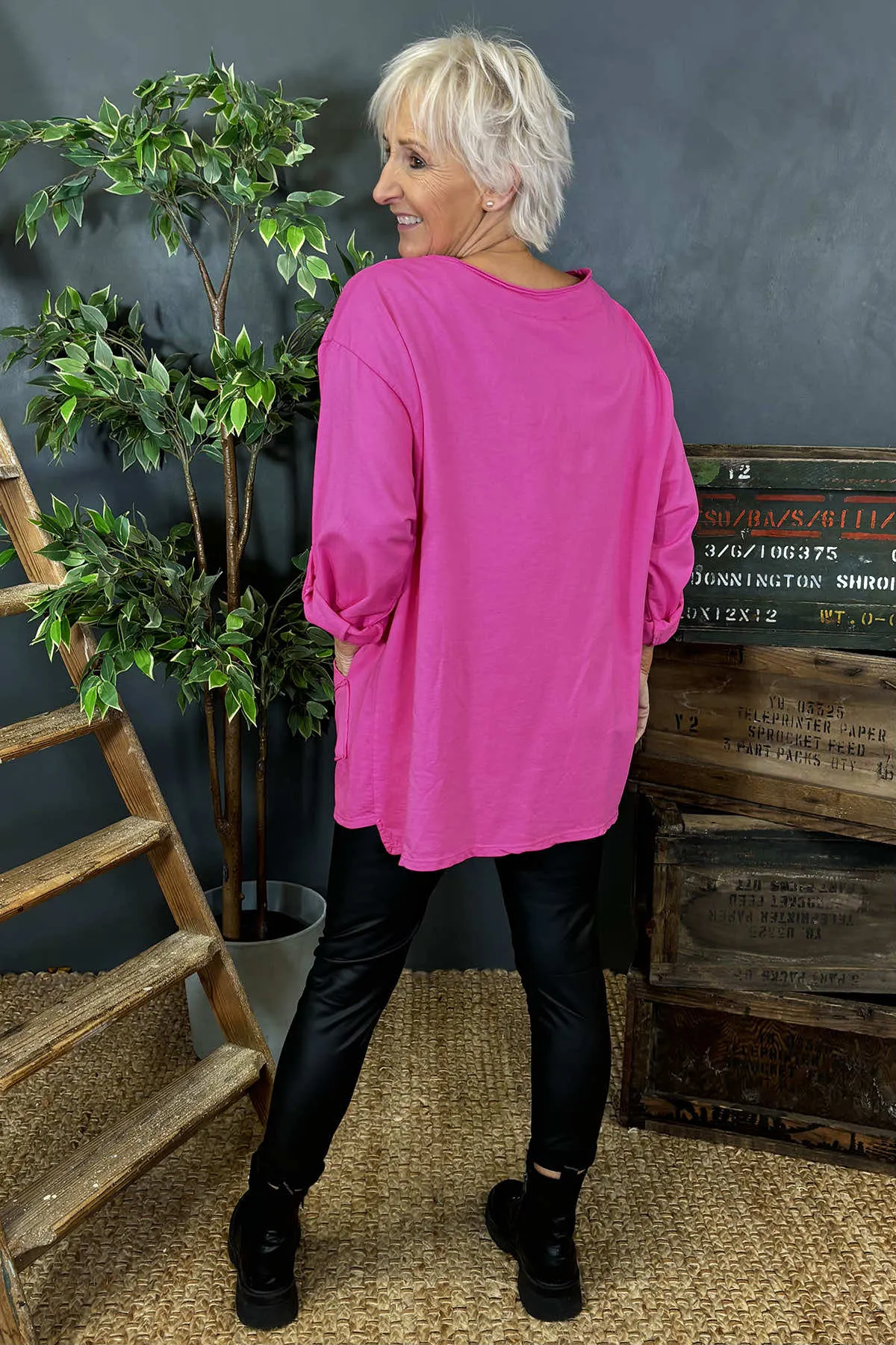 Sanda Cotton Top Fuchsia
