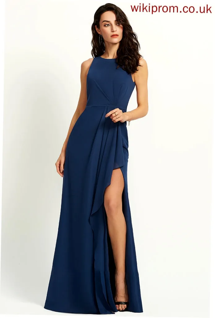 Silhouette Length SplitFront ScoopNeck Floor-Length Embellishment A-Line Fabric Neckline Lara Floor Length Spaghetti Staps Bridesmaid Dresses