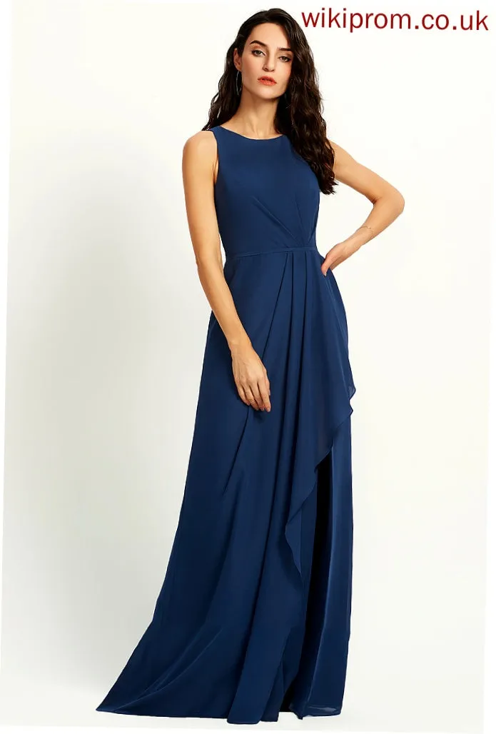 Silhouette Length SplitFront ScoopNeck Floor-Length Embellishment A-Line Fabric Neckline Lara Floor Length Spaghetti Staps Bridesmaid Dresses
