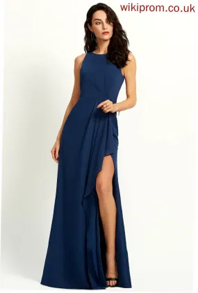 Silhouette Length SplitFront ScoopNeck Floor-Length Embellishment A-Line Fabric Neckline Lara Floor Length Spaghetti Staps Bridesmaid Dresses