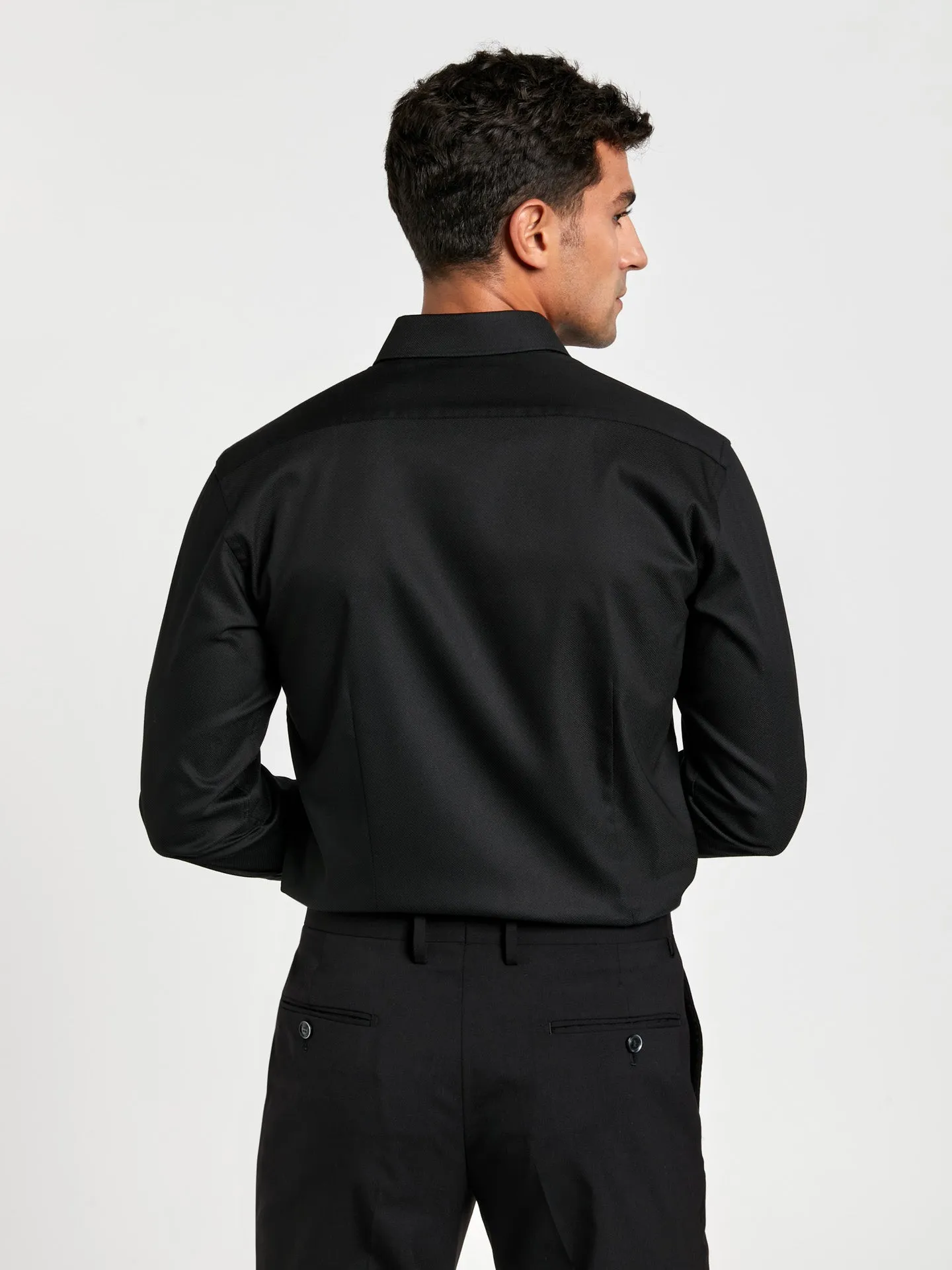 Slim fit k-easy black edition textured comfort formal shirt