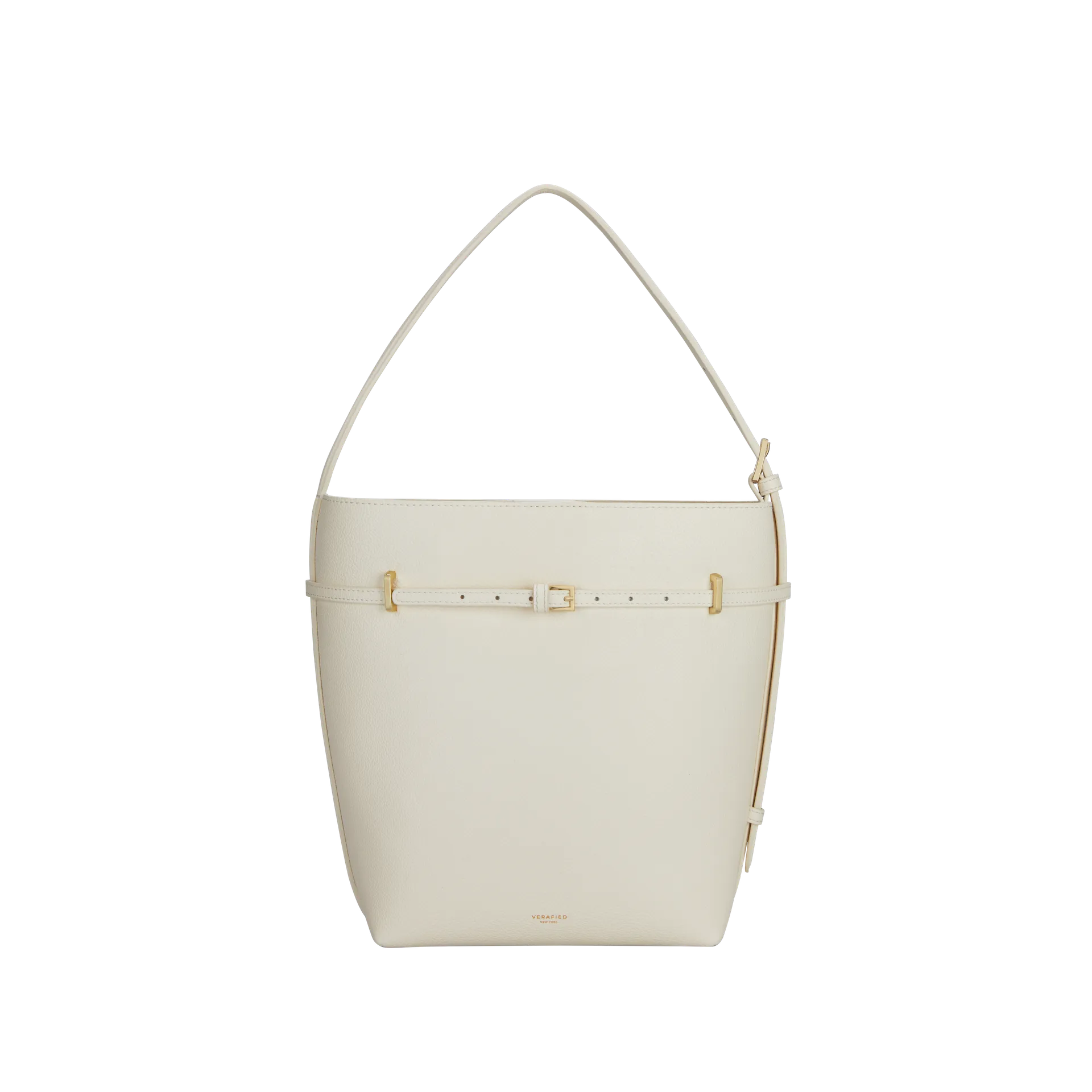 Small Ivory Belted Tote Bag