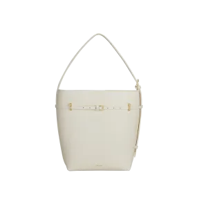 Small Ivory Belted Tote Bag