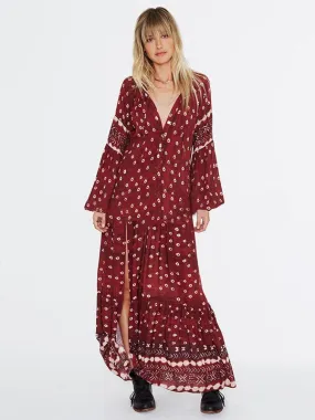 TastyHottie - Red Bohemia Split-side Printed Maxi Dresses