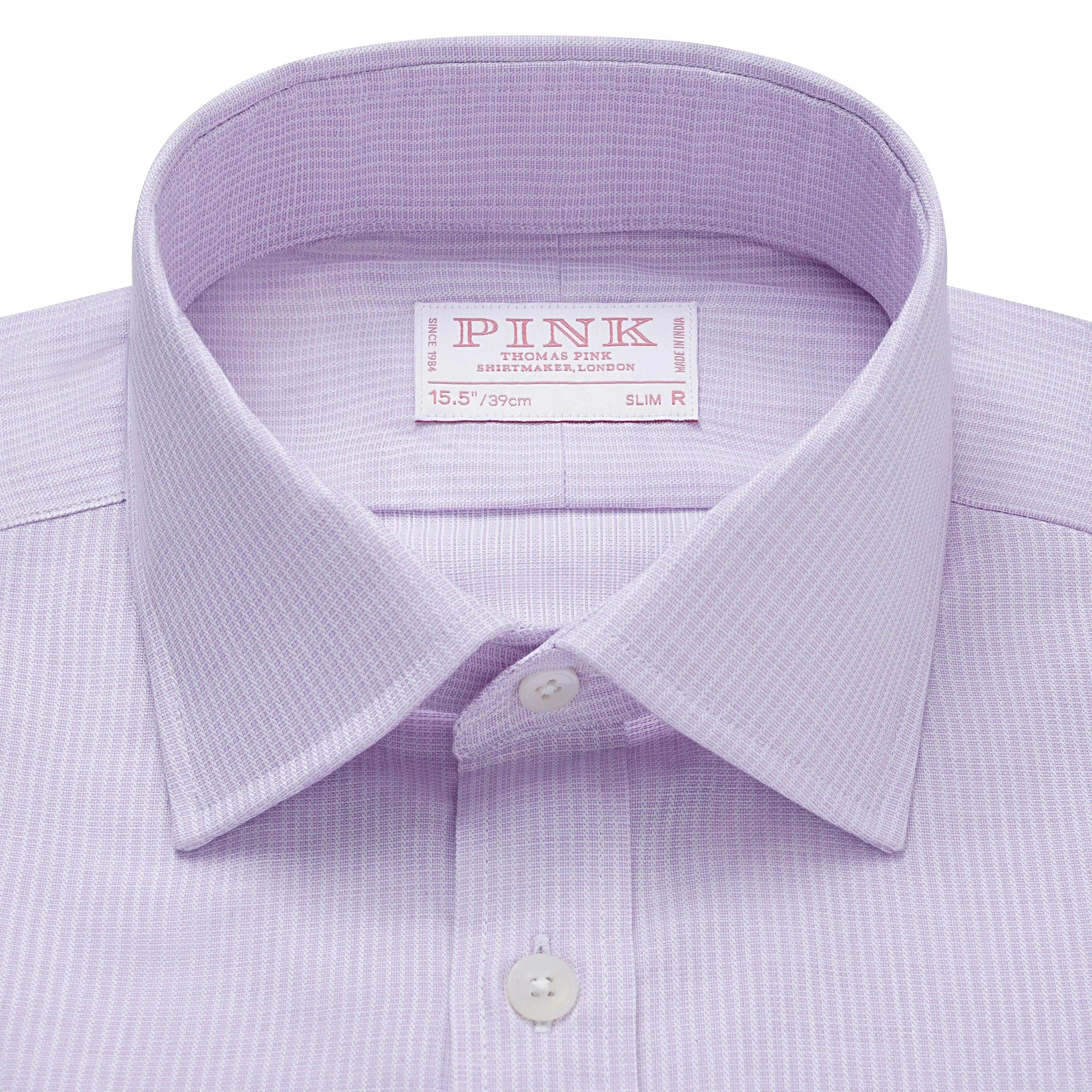 Thomas Pink Slim Fit Formal Dobby Stripe Shirt