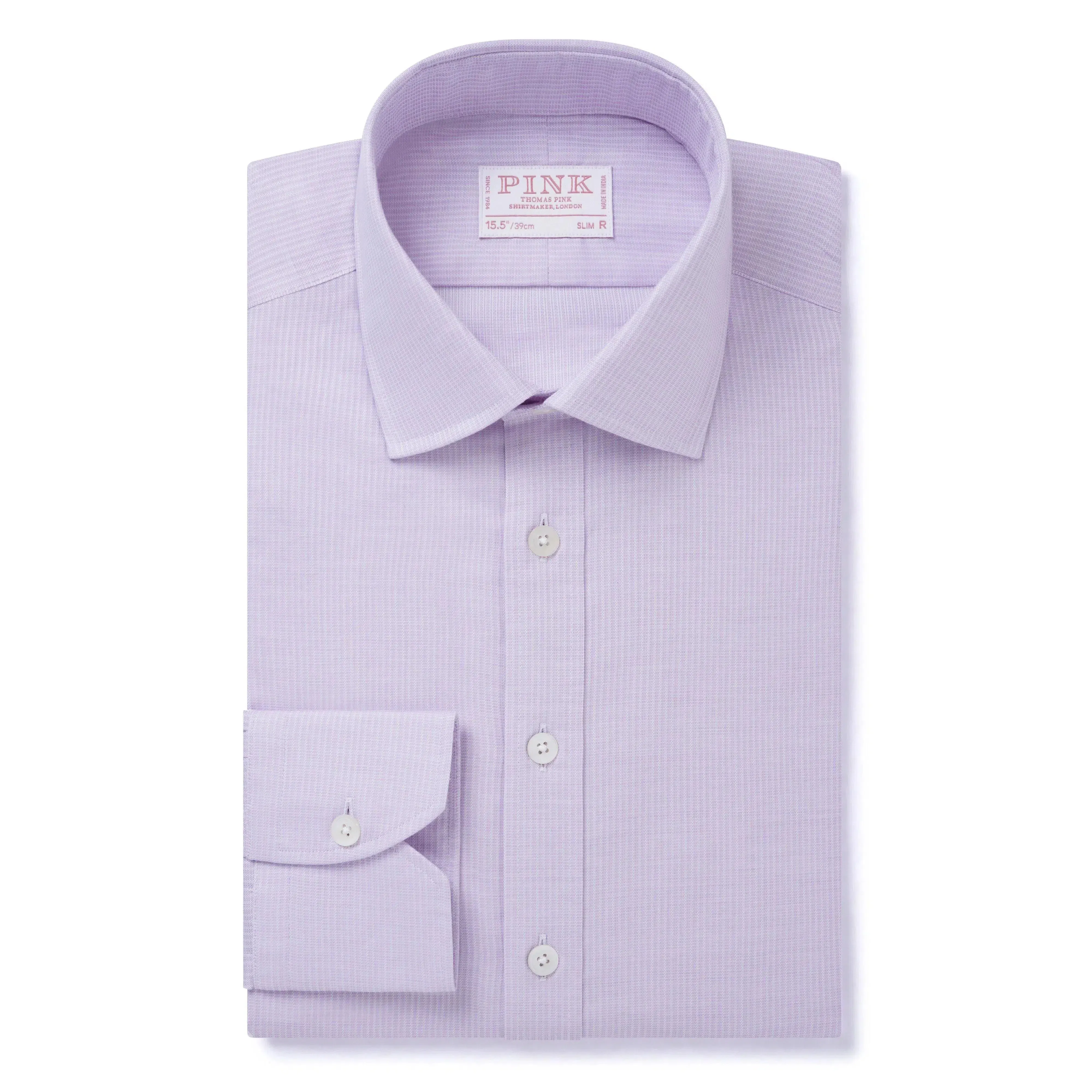 Thomas Pink Slim Fit Formal Dobby Stripe Shirt