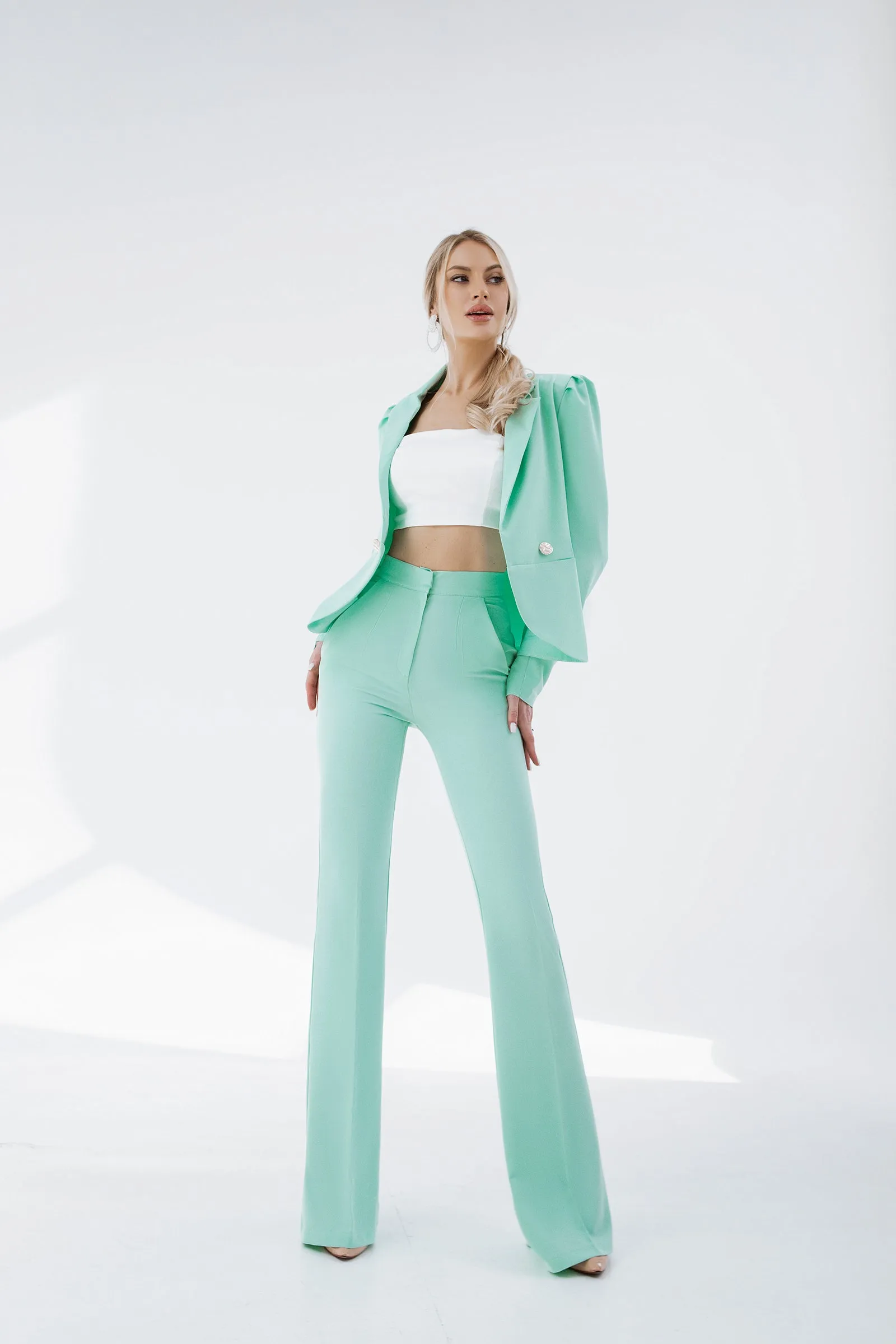 Tiffany-Blue Double Breasted Suit 2-Piece