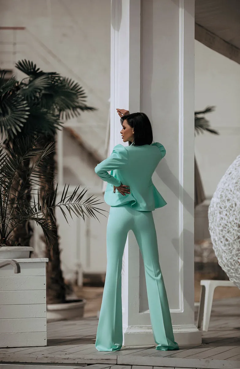 Tiffany-Blue Double Breasted Suit 2-Piece