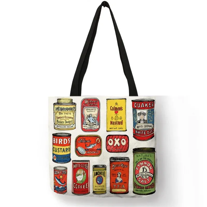 Vintage 80's Product Retro Graphic Tote Bags