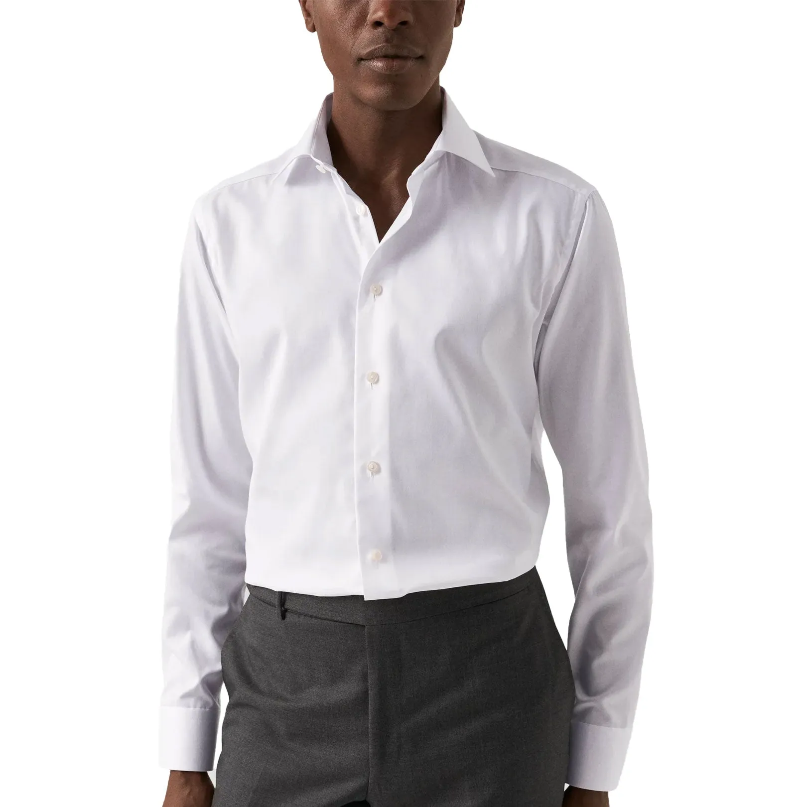 White Signature Twill Slim Fit Shirt