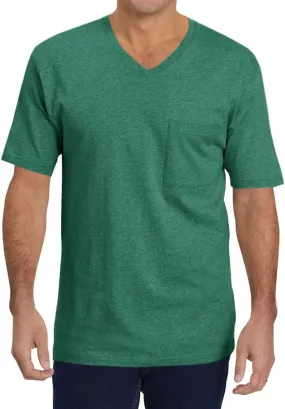 Wihion Mens Short Sleeve Pocket T-Shirts Casual Summer Cotton V Neck Tee Tops