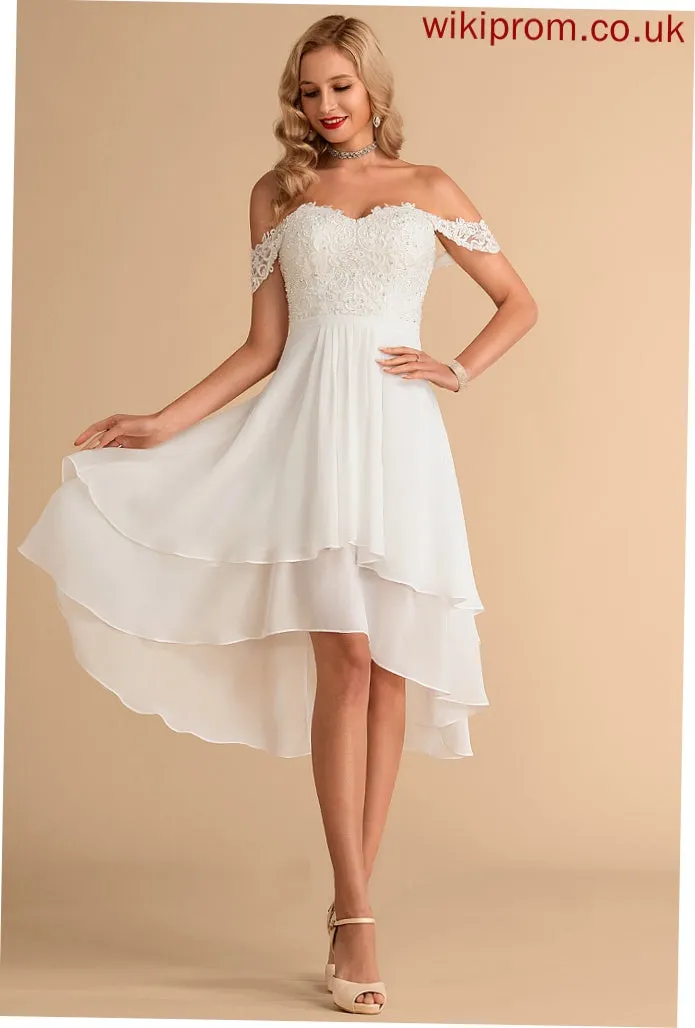 With Lace Pancy Chiffon Asymmetrical Sequins Beading Wedding Wedding Dresses A-Line Dress