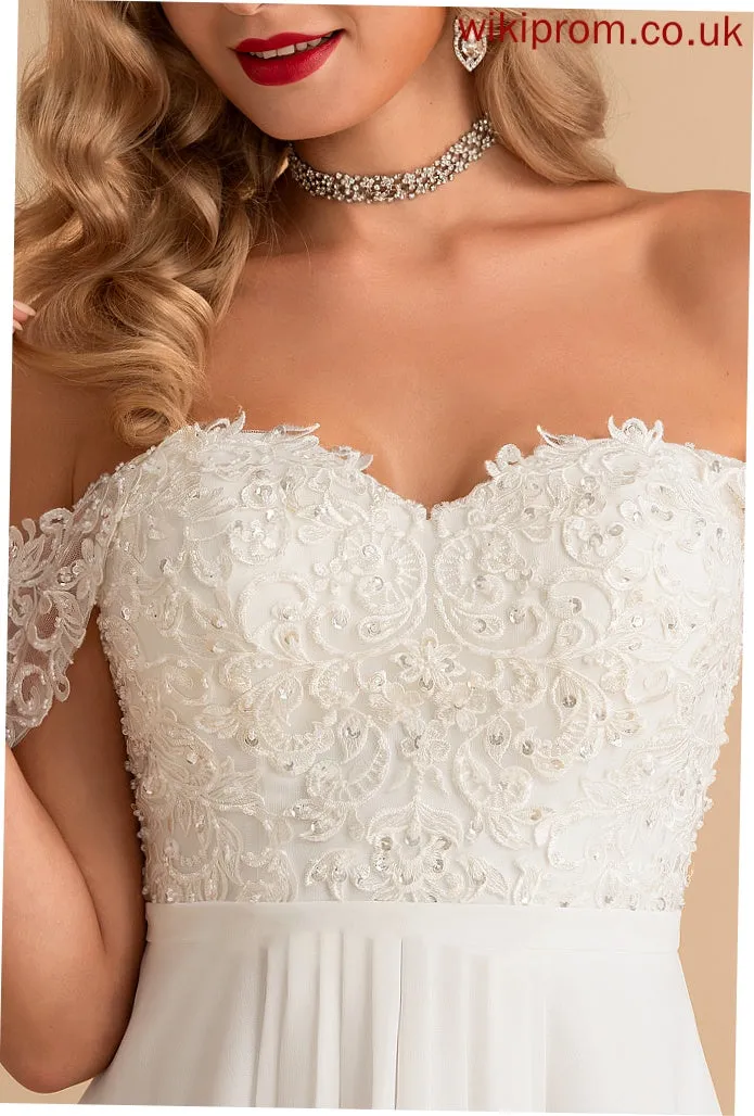 With Lace Pancy Chiffon Asymmetrical Sequins Beading Wedding Wedding Dresses A-Line Dress