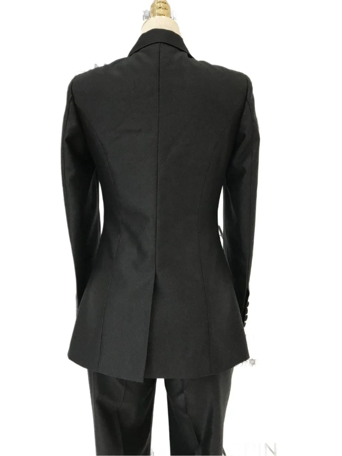 Women Pant Suit - Double-Breasted Trouser Suit